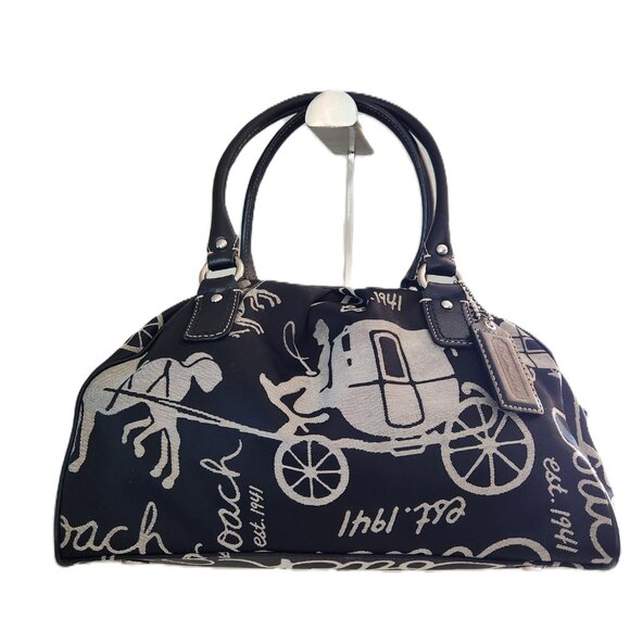 Like New Coach Horse & Carriage Black Shoulder Bag Satchel Purse - Picture 1 of 15